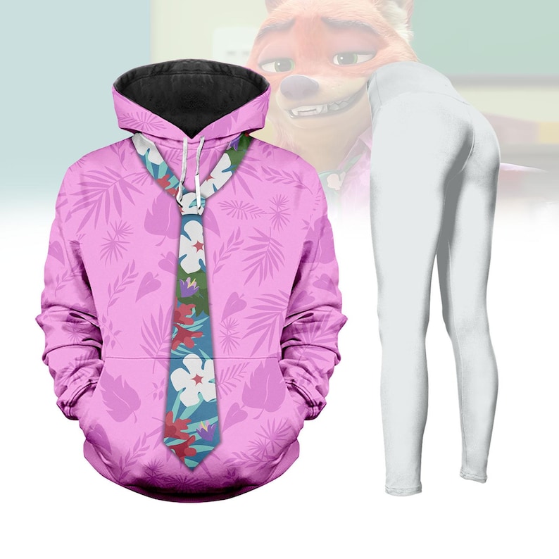 Nick Wilde Costume Hoodie Legging, Zootopia 2 Cosplay Outfit, Disney Fan Halloween Suit, Zootopia 2 Nick Wilde Shirt, Gift For Her