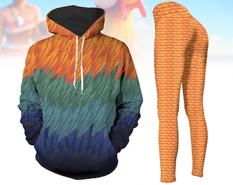 Sudadera con capucha y leggings Hei Hei, disfraz de Moana Gallo para cosplay, regalo divertido para Halloween, regalo de cosplay de Halloween para mujer