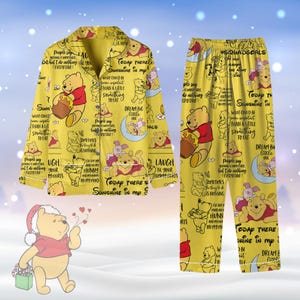 Winnie The Pooh Christmas Pajamas, Pooh Bear Holiday Pajamas, There's Sunshine In My Soul Pajamas, Pooh Bear Shirt, Gift For Him