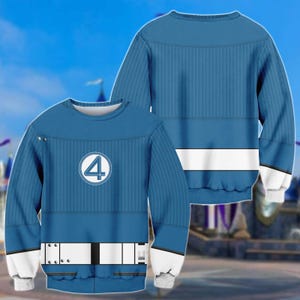 Reed Richards Cosplay Sweatshirt, Fantastic Four 3D Hoodie, Halloween Superhero Costume 3D Shirt, Fantastic 4 Cosplay Gift, Gift For Hi