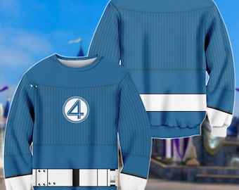 Reed Richards Cosplay Sweatshirt, Fantastic Four 3D Hoodie, Halloween Superhero Costume 3D Shirt, Fantastic 4 Cosplay Gift, Gift For Hi
