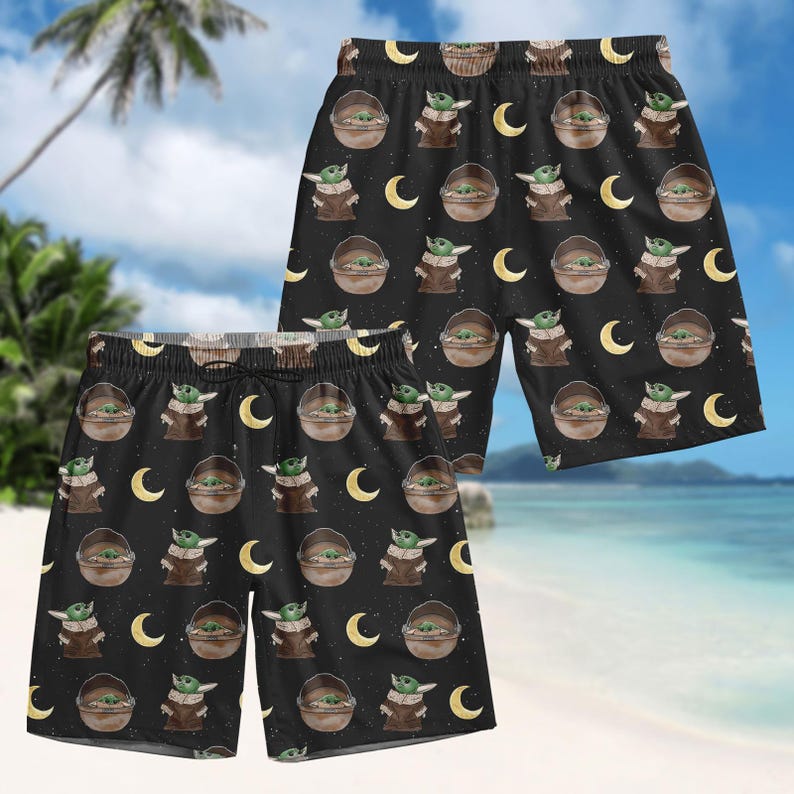 Disney Star Wars Grogu Button Shirt, Disney Baby Yoda Hawaiian Shirt, Retro Sci-Fi Summer Shirt, Mandalorian Gift Shirt, Cute Fan Shirt