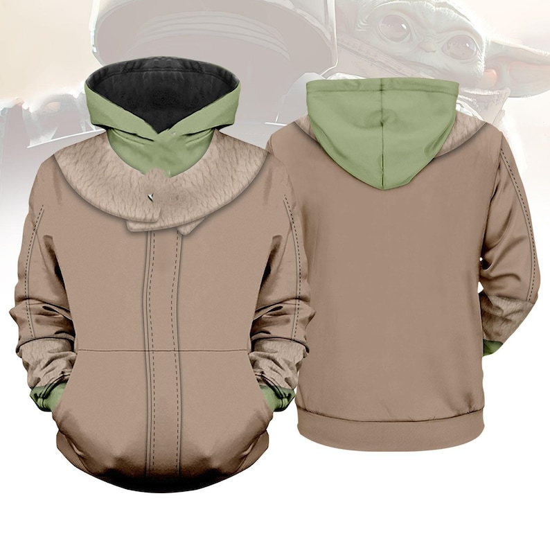 Baby Yoda Costume Hoodie, Star Wars Baby Yoda Costume 3D T-shirt, Disneyland Trip Cosplay Costume, Star Wars Cosplay Gift, Gift For Him