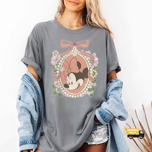 Disney Coquette Minnie Comfort Colors Shirt, Pink Disney Minnie Shirt, Minnie Coquette Bow Shirt, Minnie Mouse Tee, Gift for Her