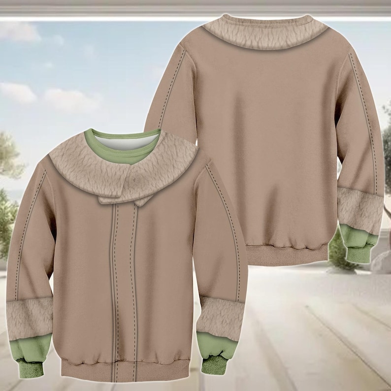 Baby Yoda Costume Hoodie, Star Wars Baby Yoda Costume 3D T-shirt, Disneyland Trip Cosplay Costume, Star Wars Cosplay Gift, Gift For Him