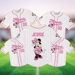 Benutzerdefinierte Minnie Maus Baseball Jersey, Disney Minnie Jersey Kinder Shirt, Disney Charakter Jersey Shirt, Disney Matching Group Shirt