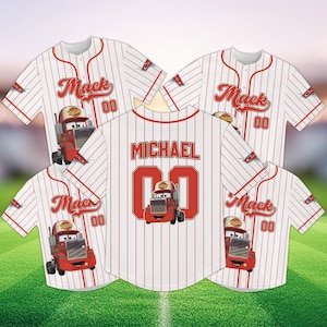 Mack Truck Disney Cars Jersey, Pixar Movie Custom Shirt, Family Vacation Matching Tee, Pixar Jersey Matching Shirt