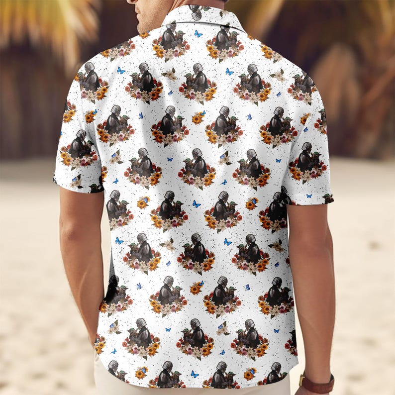 The Mandalorian And Grogu Shirt, Bounty Hunter Shirt, Star Wars Button Shirt, Baby Yoda Shirt, Mandalorian Shirt, Disneyland Shirt