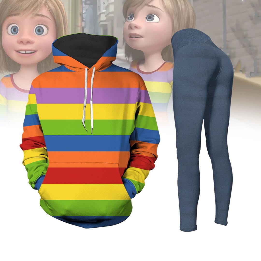 Riley Hoodie Legging, Inside Out Rainbow Costume Hoodie, Pixar Cosplay ...