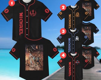 Camiseta de béisbol personalizada de Star Wars, camiseta de béisbol Disney para niños, jóvenes y adultos, regalo para fans de Star Wars, camiseta de Disneyland