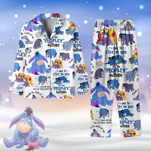 Winnie the Pooh Iejoor-pyjama, Iejoor Dokey-pyjama, het is te druk buiten, shirt Pooh Bear, cadeau voor hem