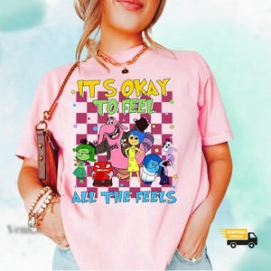 Comfort Colors Inside Out It&#39;s Okay To Feel All The Feels Shirt, Disney Mental Health Tee, Autism Awareness Month Shirt, Gift for Teach