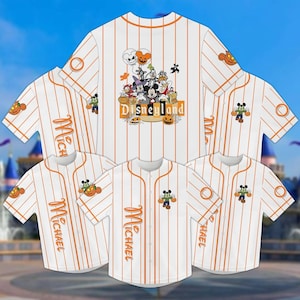 Spersonalizowana koszulka baseballowa Mickey Halloween, koszulka Disneyland Halloween, spersonalizowana koszulka drużyny baseballowej, prezent urodzinowy na Halloween