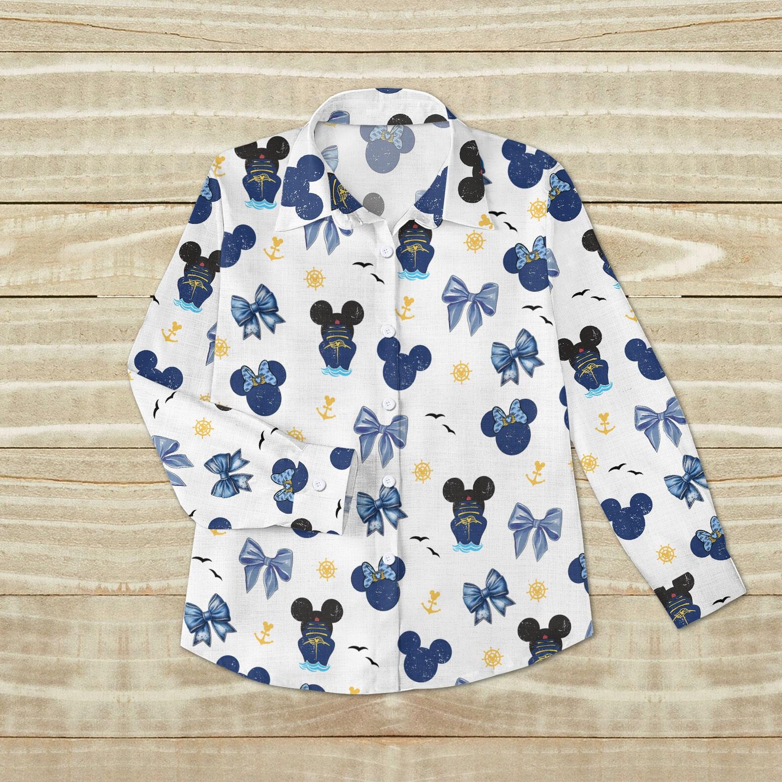 Mickey And Minnie Cruise Blouse Shirt Coquette Bow Mickey Blouse Shirt 