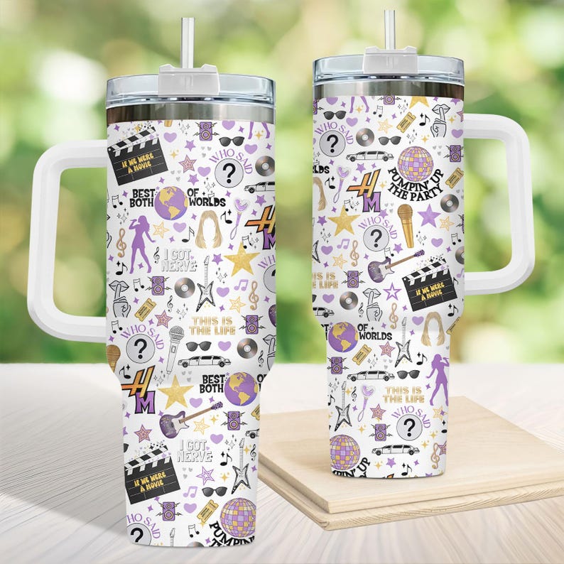 Disney Hannah Montana Tumbler 40oz, Hannah Montana 20Th Anniversary Cup, Disney Channel Pop Star Tumbler, Disney Channel Cup Gift