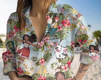 Aloha Beaches Moana Blouse Shirt, Disney Princess Gifts, Moana Outfit, Disney Gifts for Women, Moana Merch, Disney Moana Shirt