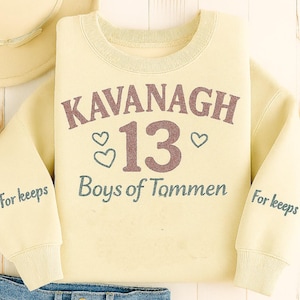 Boys of Tommen Embroidered Sweatshirt, Kavanagh For Keeps Shirt, Johnny Kavanagh Embroidered Sweatshirt, Cozy Bookish Gift