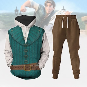 Tangled Flynn Rider Cosplay Hoodie Jogger, Disney Prince Hoodie Shirt, Princess Rapunzel Shirt, Disney Jogger Pants, Gift For Him