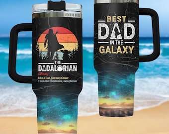 De Dadalorian-beker 40oz, Vaderdagcadeau voor vader, Dadaloriaanse mok, zomerbekercadeau voor vader, Star Wars-bekercadeau