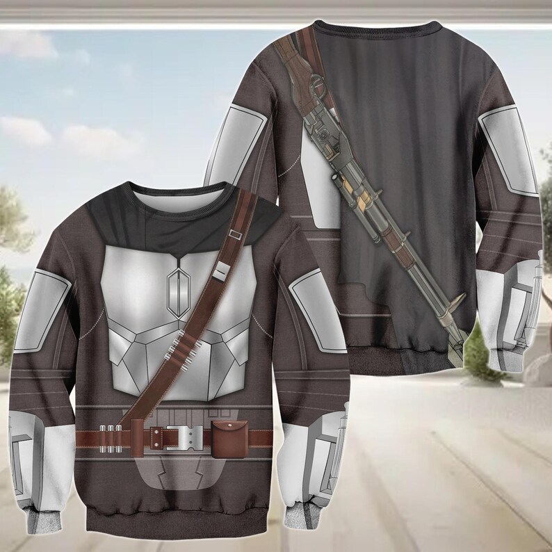 Mandalorian Costume 3D Tshirt, Star Wars Cosplay Sweatshirt, Star Wars Mandalorian 3D Hoodie, Galaxy Fan Gift, Costume Cosplay Shirt