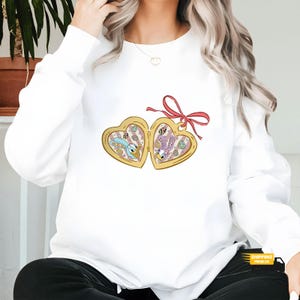 Donald Daisy Locket Frohe Ostern Shirt, Locket Bow Shirt, Disney Coquette T-Shirt, Disney Ostern Familie Shirt, süßes Locket Bow Ostern Shirt