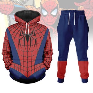Spider-Man Costume Hoodie Jogger, Spiderman Cosplay Costume, Spider Man Cosplay Hoodie, Spidey Costume, Superhero Cartoon, Gift For Him