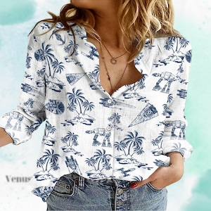 Disney Star Wars Blouse Shirt, Star Wars Blouse Shirt Women, Star Wars Women Blouses, Star Wars Gift, Women Blouses, Star Wars Fan Gift