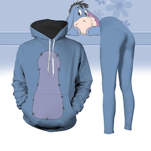 Winnie The Pooh Hoodie Leggings, Disney Eeyore Cosplay Costume, Cartoon Women Leggings, Magic Kingdom Hoodie, Gift For Her