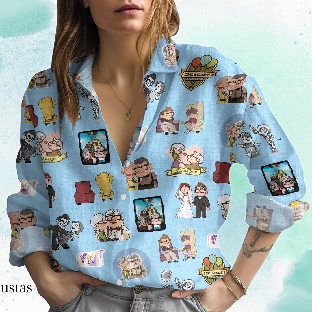 Carl And Ellie Blouse Shirt Disney Couple Carl Ellie Blouse Shirt 