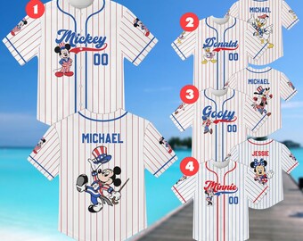 4th of July Mickey & Friends Baseball Jersey, Disney 4th Of July Jersey Kids, Disney USA Matching Family Shirt, 4th July Jersey Shirt