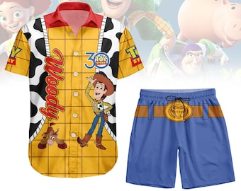 Koszulka/koszula z motywem Woody'ego z okazji 30. rocznicy Toy Story, strój kowbojski, koszula z motywem Woody'ego z Toy Story, prezent na Halloween w stylu cosplay