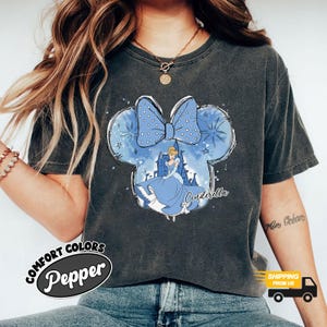 Cinderella Watercolor Shirt, Disney Comfort Colors Shirt,  Disney Castle Shirt, Minnie Ears Themed Shirt, Princess Cinderella Shirt