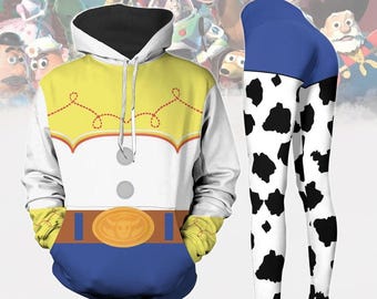 Sudadera con capucha y leggings de Jessie de Toy Story, disfraz de vaquera de Jessie de Disney, leggings de Jessie para mujer, camiseta de Toy Story, regalo para ella
