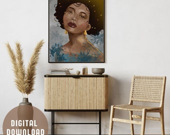 Printable Digital African American Woman Wall Art