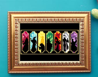 Animated Villains Cross Stitch Pattern