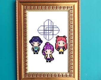 Pop Hunter Pixel Crew Cross Stitch Pattern