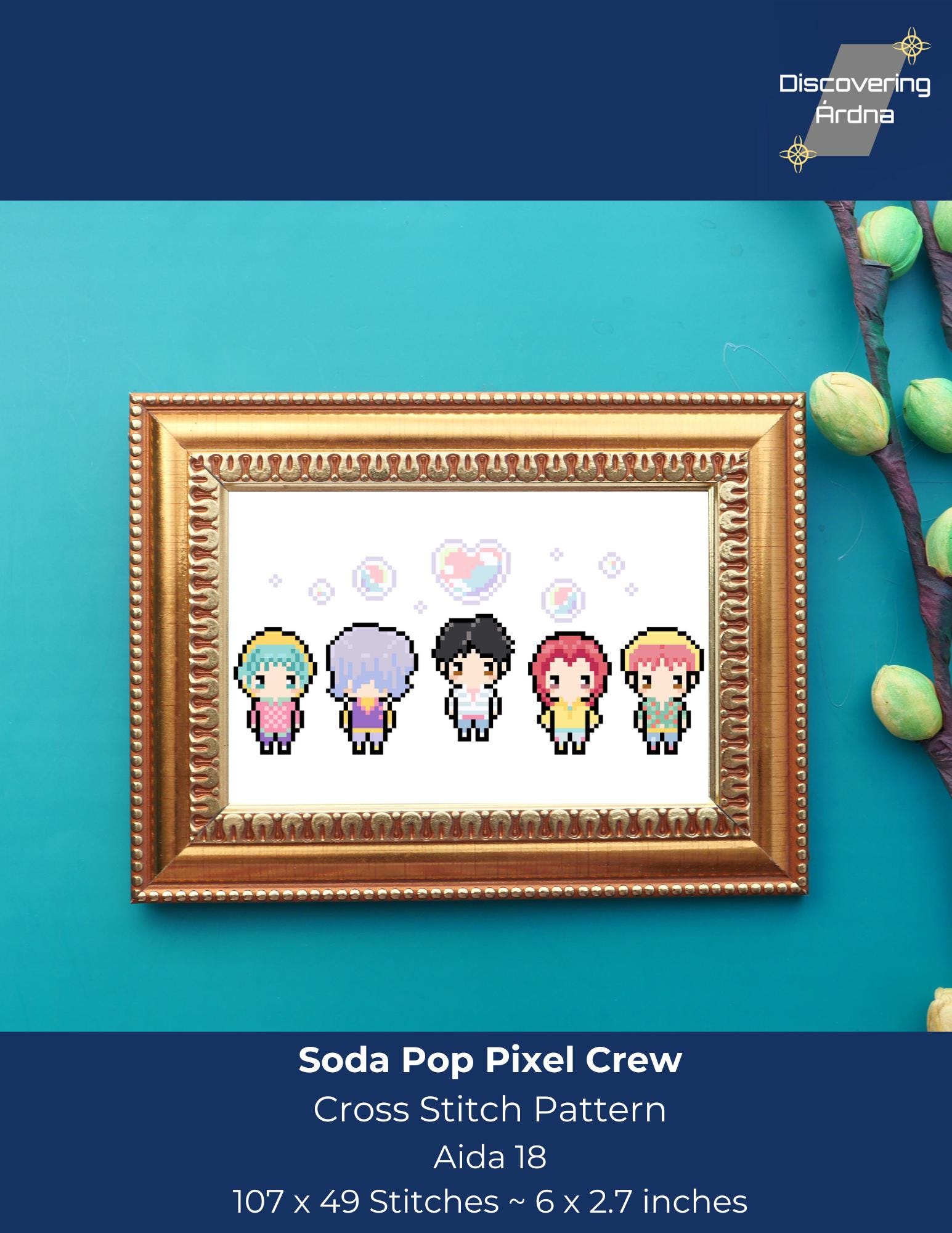 Soda Pop Pixel Crew Cross Stitch Pattern - Etsy