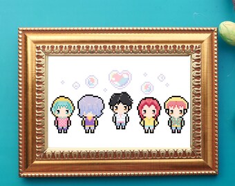 Soda Pop Pixel Crew Cross Stitch Pattern - Etsy