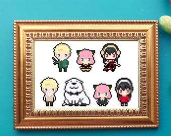 Spy Pixel Family Cross Stitch Pattern