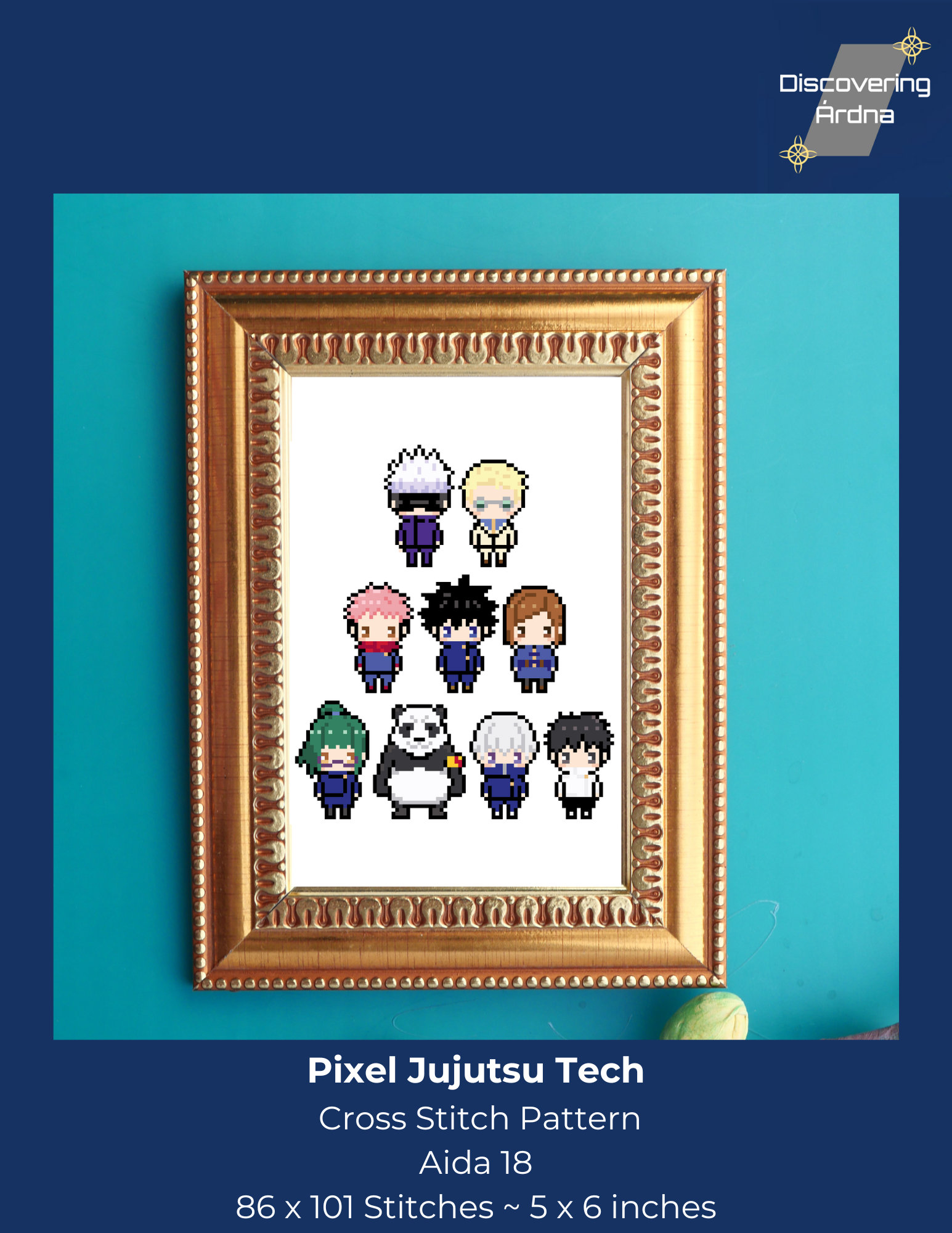 Pixel Jujutsu Tech Cross Stitch Pattern - Etsy