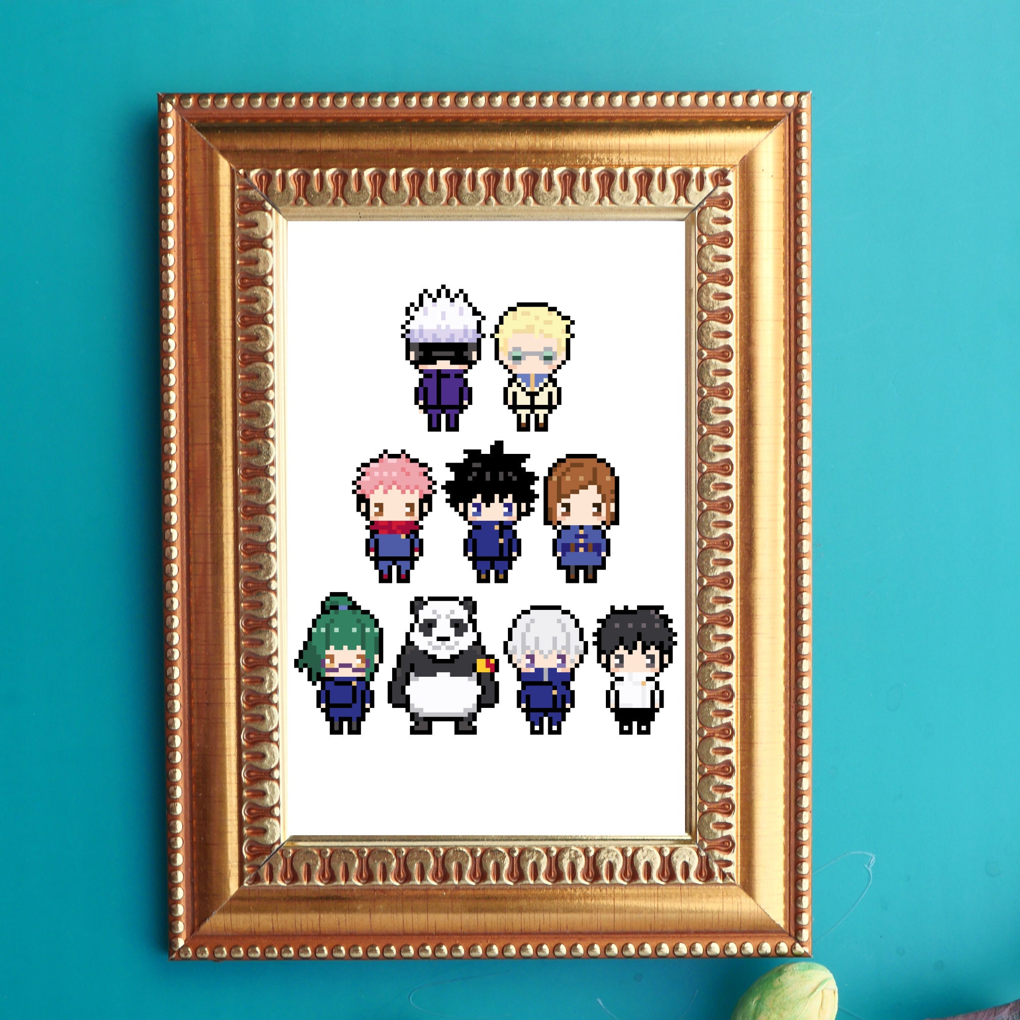 ✨綿100%✨ グリードインターナショナル S ベスト 刺繍 総柄 人気 日本製 Pixel Jujutsu Tech Cross Stitch Pattern - Etsy