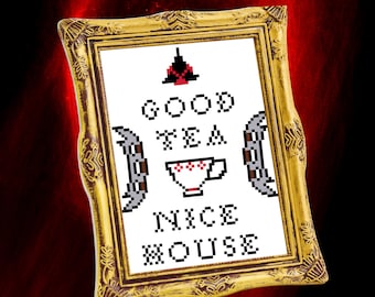 Warrior Tea Time Cross Stitch Pattern
