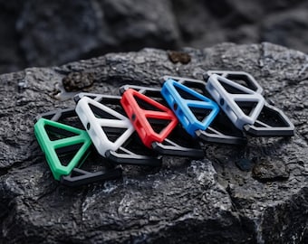 Techwear Carabiner Keychain, Cyberpunk Modular Geometric Key Clip, Urban Streetwear Accessory