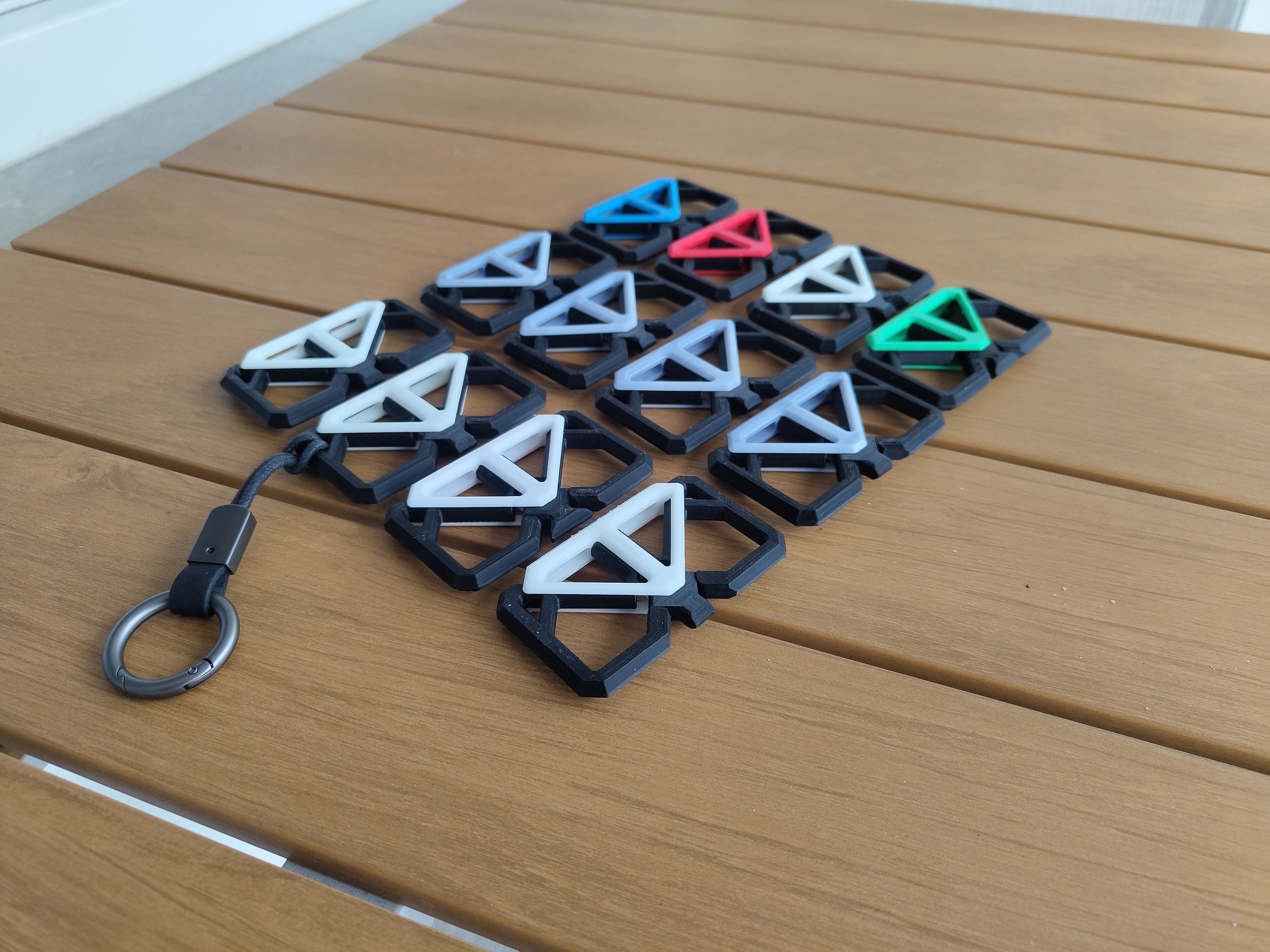 Modular Keychain Techwear Carabiner Keychain, Cyberpunk Modular Geometric Key Clip ...