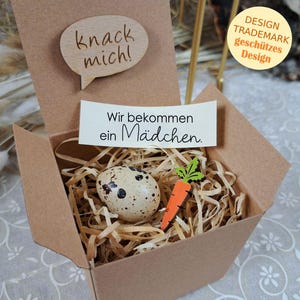 Nachricht im echten Ei - Schwangerschaftsverkündung / Geschenk / Ostern / individuell / Schwangerschaft verkünden / Grußkarte Ostergeschenk