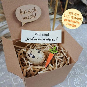 Nachricht im echten Ei - Schwangerschaftsverkündung / Geschenk / Ostern / individuell / Schwangerschaft verkünden / Grußkarte Ostergeschenk