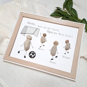 Steinbild bester Opa  - Weihnachtsgeschenk, Geburtstagsgeschenk, Geschenk Opa, Geschenk Fußball