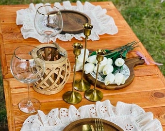 Table bohème, table de pique-nique portable et pliable, table de camp, table de jardin, table d'action de grâce