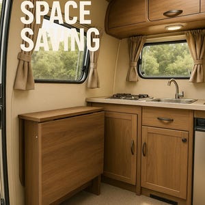 Handmade Foldable Campervan Table: Space Saving Drop Leaf Design