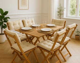 Handmade Folding Wooden Picnic Table: Portable Small Space Dining